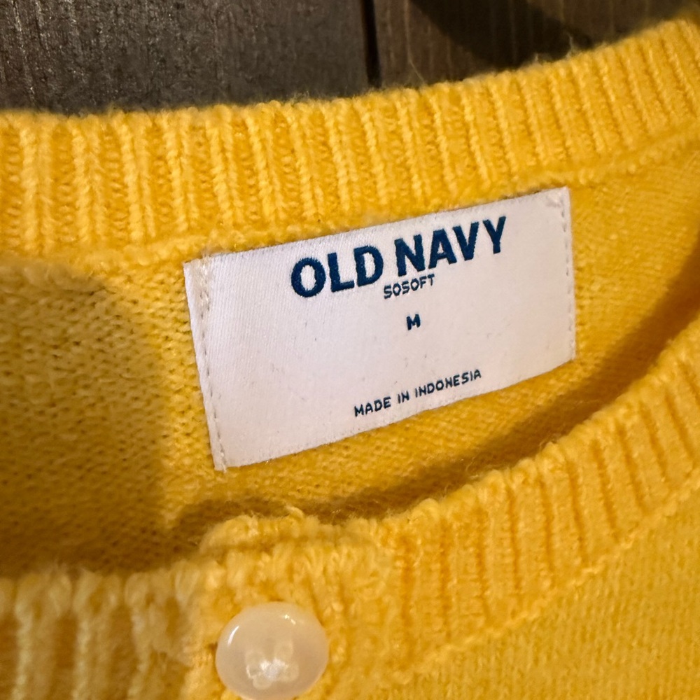 Old Navy Yellow Button-Up Cardigan Sweater - Picture 4 of 7